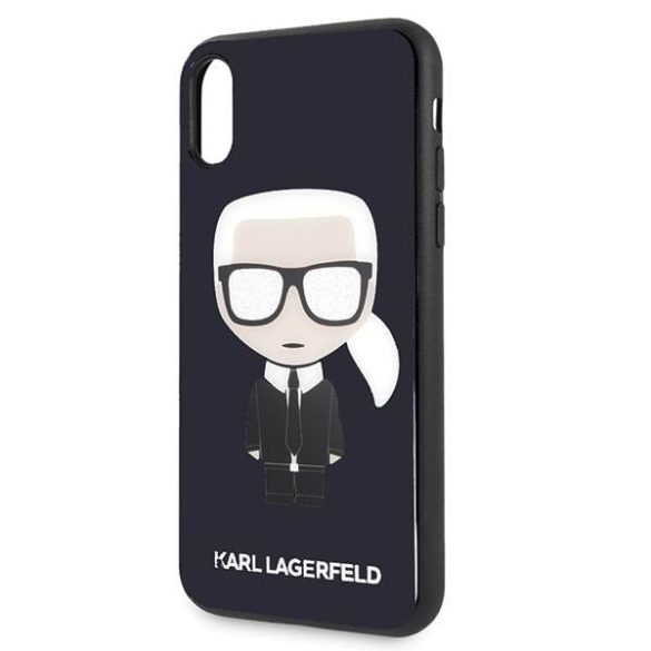 Karl Lagerfeld KLHCPXDLFKBK iPhone X/Xs fekete keménytok ikonikus Karl Glitter tok