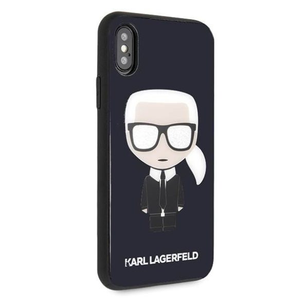 Karl Lagerfeld KLHCPXDLFKBK iPhone X/Xs fekete keménytok ikonikus Karl Glitter tok