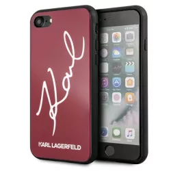   Karl Lagerfeld KLHCI8DLKSRE iPhone 7/8 SE 2020 / SE 2022 piros Signature Glitter keménytok