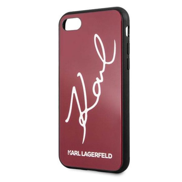 Karl Lagerfeld KLHCI8DLKSRE iPhone 7/8 SE 2020 / SE 2022 piros Signature Glitter keménytok