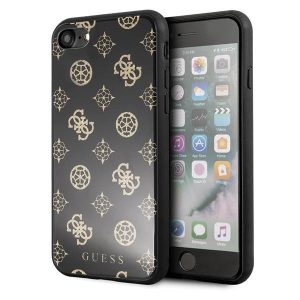 Guess GUHCI8TGGPBK iPhone 7/8/SE 2020 / SE 2022 fekete Peony G Double Layer Glitter keménytok