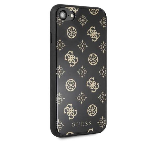 Guess GUHCI8TGGPBK iPhone 7/8/SE 2020 / SE 2022 fekete Peony G Double Layer Glitter keménytok