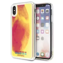  Guess GUHCPXGLCPI iPhone X/Xs rózsaszín California foszforeszkáló keménytok