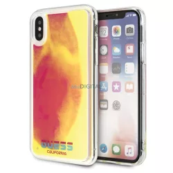   Guess GUHCPXGLCPI iPhone X/Xs rózsaszín California foszforeszkáló keménytok