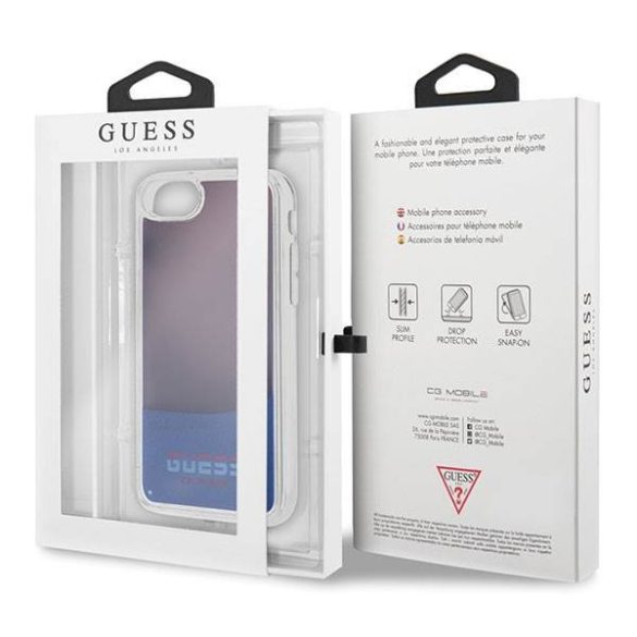 Guess GUHCI8GLCRE iPhone 7/8/SE 2020 piros California foszforeszkáló keménytok