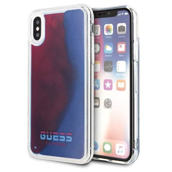 Guess GUHCPXGLCRE iPhone X/Xs piros California foszforeszkáló keménytok