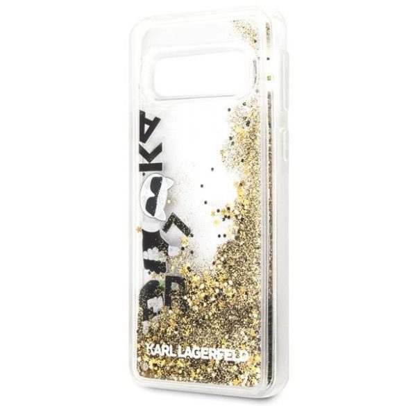 Karl Lagerfeld KLHCS10 ROGO Samsung Galaxy S10 G973 fekete & arany csillogós keménytok