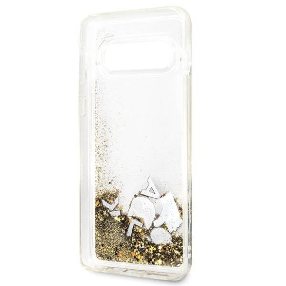 Karl Lagerfeld KLHCS10 ROGO Samsung Galaxy S10 G973 fekete & arany csillogós keménytok