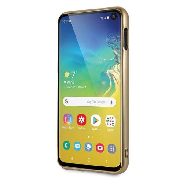 Guess GUHCS10 LPEOLGGO S10 e G970 arany 4G Peony folyékony csillogó kristályos keménytok