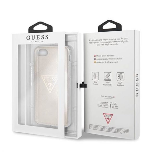 Guess GUHCI8SGTLGO iPhone 7/8/SE 2020 / SE 2022 arany Glitter Triangle keménytok