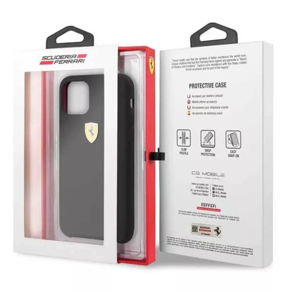 Ferrari keménytok FESSIHCN65BK iPhone 11 Pro Max fekete szilikon tok