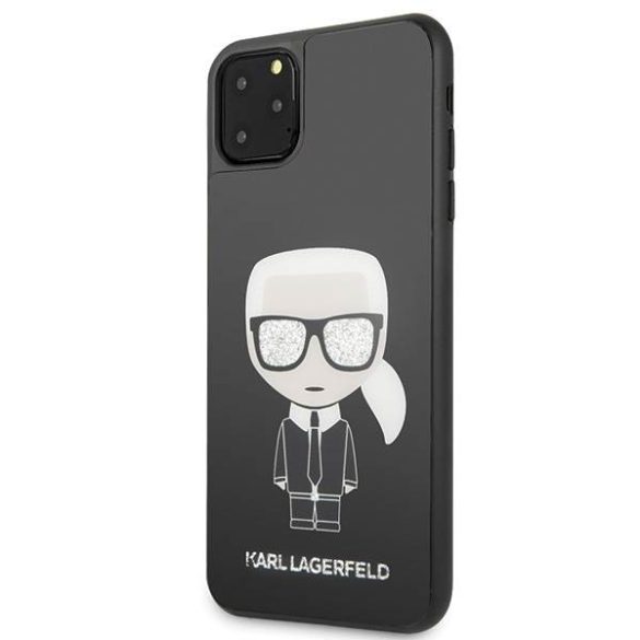Karl Lagerfeld KLHCN65DLFKBK iPhone 11 Pro Max fekete keménytok ikonikus Karl csillogó