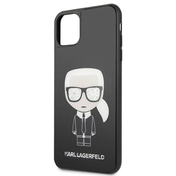 Karl Lagerfeld KLHCN65DLFKBK iPhone 11 Pro Max fekete keménytok ikonikus Karl csillogó