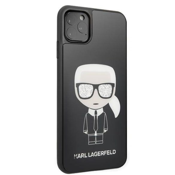 Karl Lagerfeld KLHCN65DLFKBK iPhone 11 Pro Max fekete keménytok ikonikus Karl csillogó
