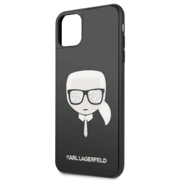 Karl Lagerfeld KLHCN65DLHBK iPhone 11 Pro Max fekete ikonikus csillogós tok Karl Lagerfeld fej