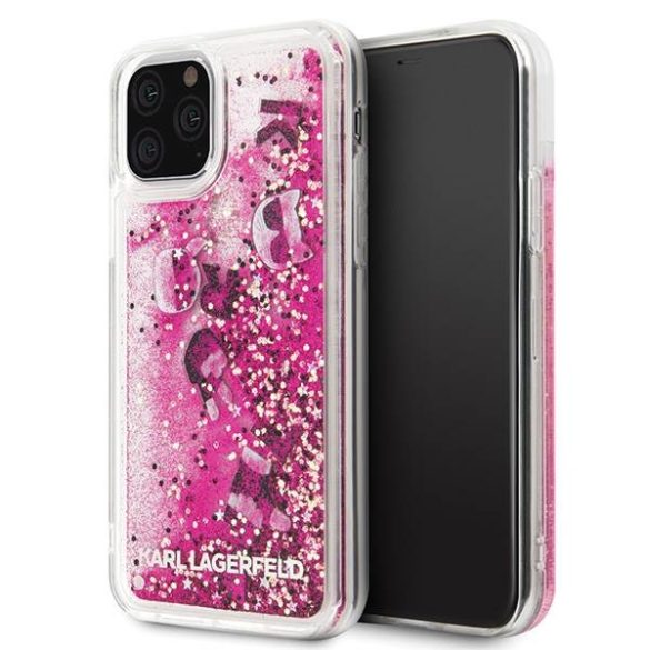 Karl Lagerfeld KLHCN58ROPI iPhone 11 Pro rózsaarany keménytok csillogó