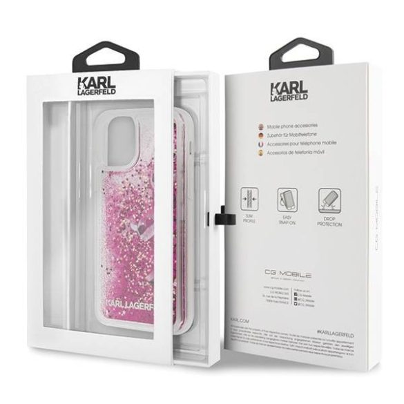 Karl Lagerfeld KLHCN58ROPI iPhone 11 Pro rózsaarany keménytok csillogó