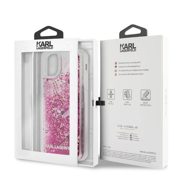 Karl Lagerfeld KLHCN65ROPI iPhone 11 Pro Max rózsaarany csillogós keménytok