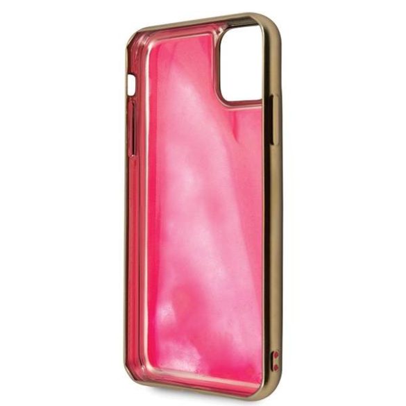 Guess GUHCN58GLTRPI iPhone 11 Pro rózsaszín foszforeszkáló Sand Matt keménytok