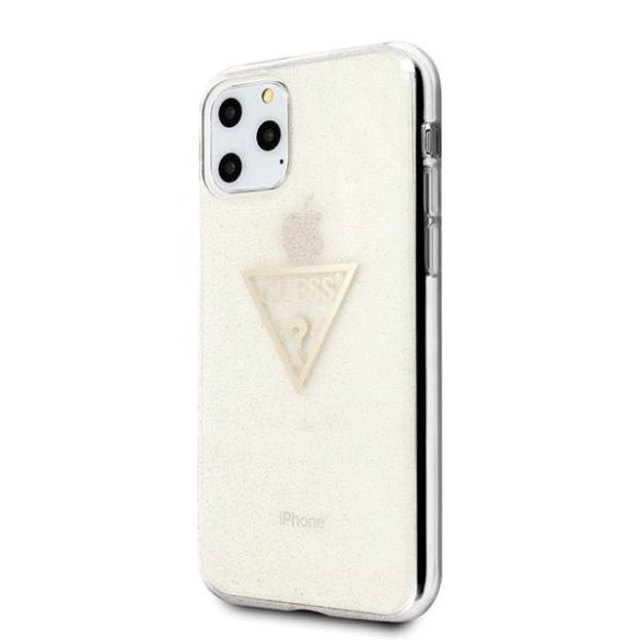 Guess GUHCN58SGTLGO iPhone 11 Pro arany Glitter Triangle keménytok