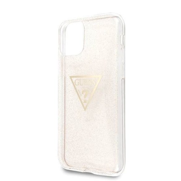 Guess GUHCN58SGTLGO iPhone 11 Pro arany Glitter Triangle keménytok