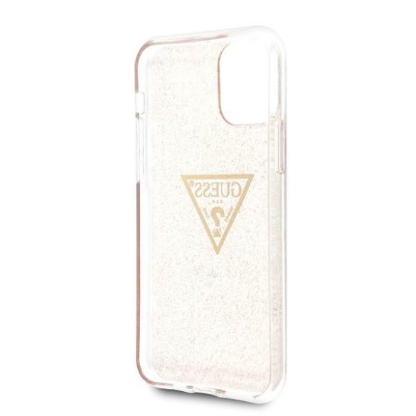 Guess GUHCN58SGTLGO iPhone 11 Pro arany Glitter Triangle keménytok