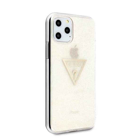 Guess GUHCN58SGTLGO iPhone 11 Pro arany Glitter Triangle keménytok