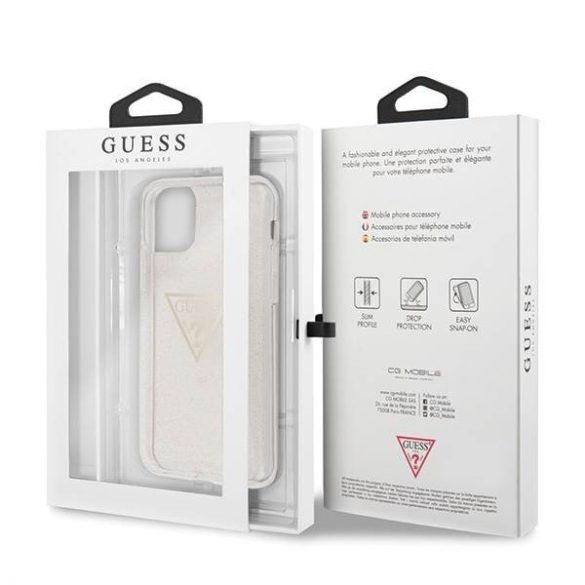 Guess GUHCN58SGTLGO iPhone 11 Pro arany Glitter Triangle keménytok