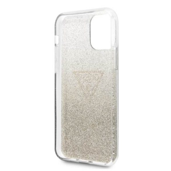 Guess GUHCN61SGTLGO iPhone 11 6,1" / Xr arany Glitter Triangle keménytok