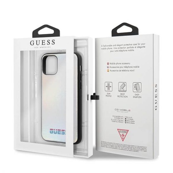 Guess GUHCN58BLD iPhone 11 Pro ezüst irizáló keménytok