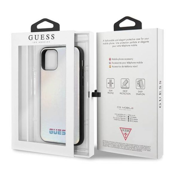 Guess GUHCN65BLD iPhone 11 Pro Max ezüst irizáló keménytok