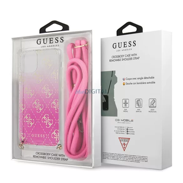 Guess GUHCN65WO4GPI iPhone 11 Pro Max rózsaszín kemény tok 4G Gradient