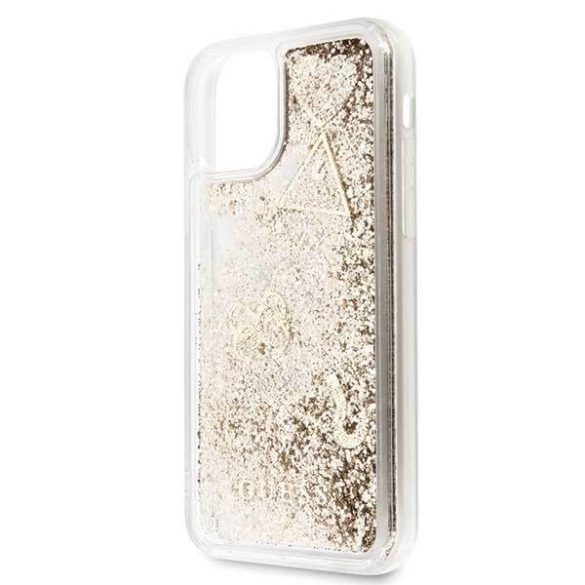 Guess GUHCN61GLHFLGO iPhone 11 6,1" / Xr arany csillogó szivecskés keménytok