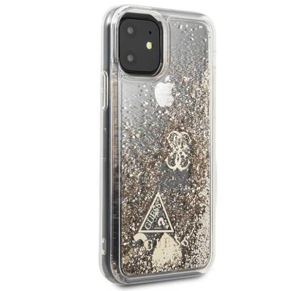 Guess GUHCN61GLHFLGO iPhone 11 6,1" / Xr arany csillogó szivecskés keménytok