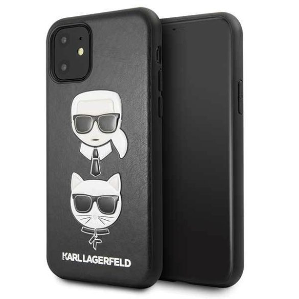 Karl Lagerfeld KLHCN61KICKC iPhone 11 6,1" / Xr fekete Karl & Choupette keménytok