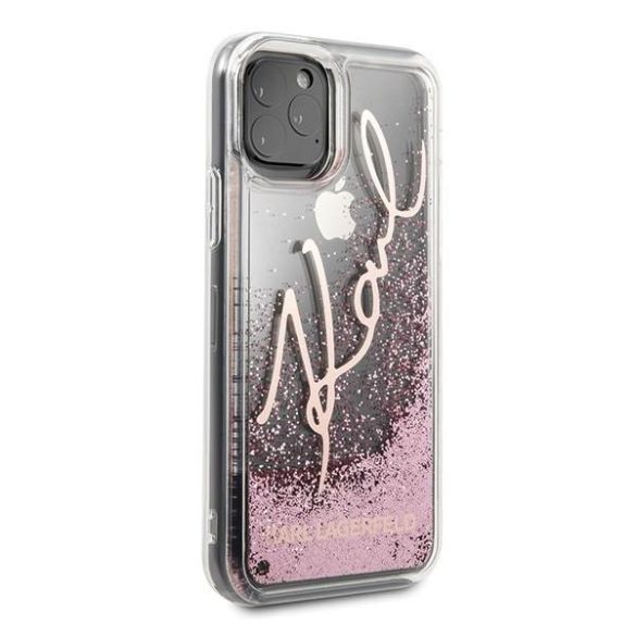 Karl Lagerfeld KLHCN65TRKSRG iPhone 11 Pro Max rózsaarany Glitter Signature tok