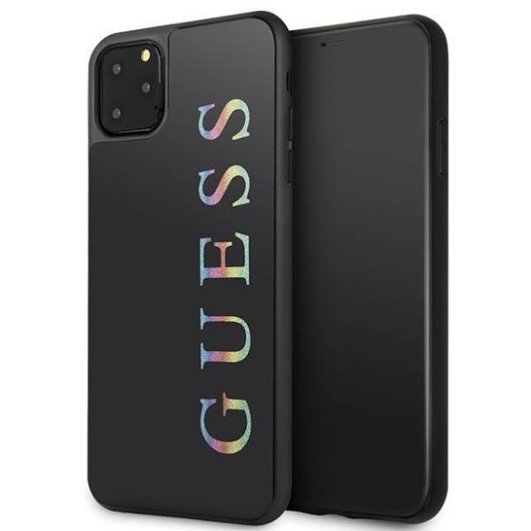 Guess GUHCN65LGMLBK iPhone 11 Pro Max fekete csillogó logós keménytok