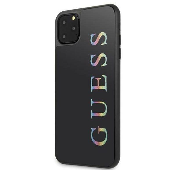 Guess GUHCN65LGMLBK iPhone 11 Pro Max fekete csillogó logós keménytok