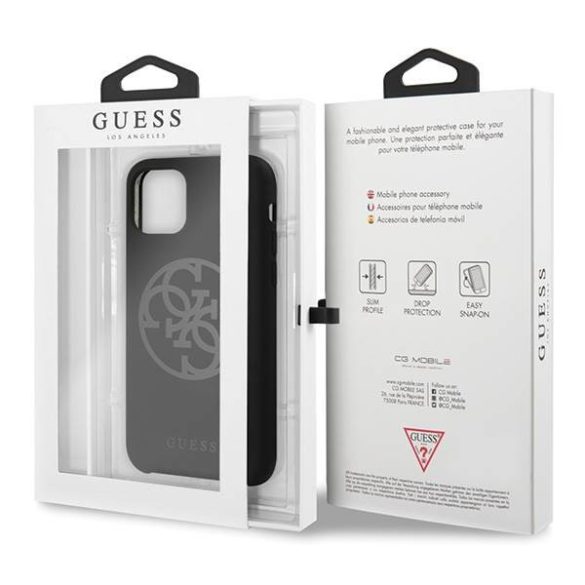 Guess GUHCN58LS4GBK iPhone 11 Pro fekete szilikon 4G Tone On Tone keménytok