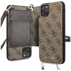 Guess GUHCN65CB4GB iPhone 11 Pro Max/barna kemény tok 4G Crossbody