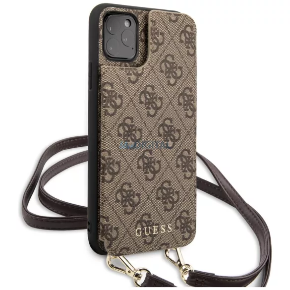 Guess GUHCN65CB4GB iPhone 11 Pro Max/barna kemény tok 4G Crossbody
