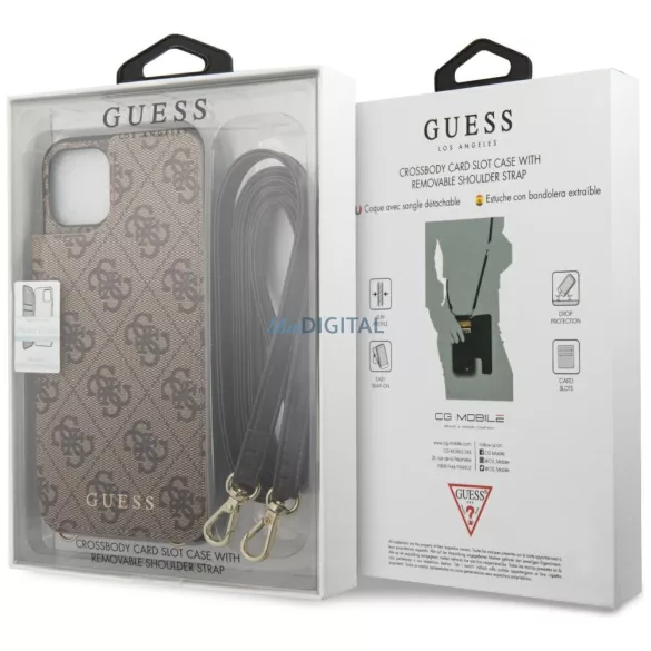 Guess GUHCN65CB4GB iPhone 11 Pro Max/barna kemény tok 4G Crossbody