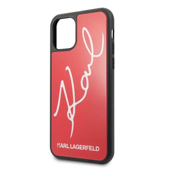 Karl Lagerfeld KLHCN58DLKSRE iPhone 11 Pro piros Signature Glitter keménytok