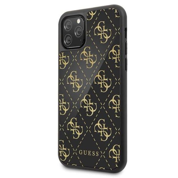 Guess GUHCN584GGPBK iPhone 11 Pro fekete 4G Double Layer Glitter keménytok