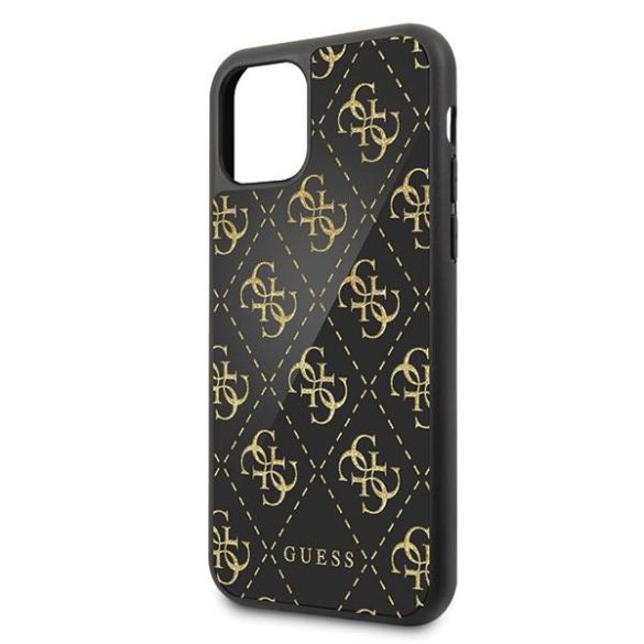 Guess GUHCN584GGPBK iPhone 11 Pro fekete 4G Double Layer Glitter keménytok