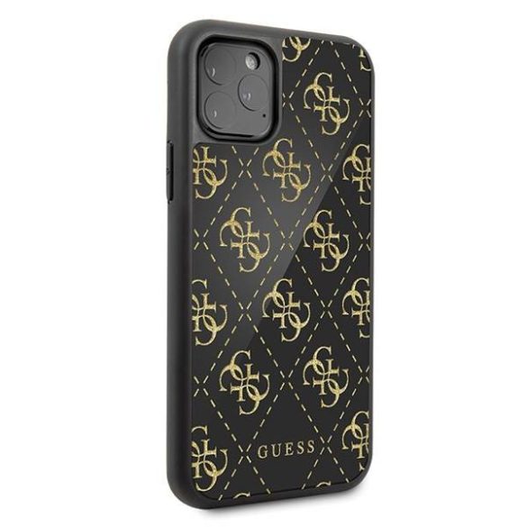 Guess GUHCN584GGPBK iPhone 11 Pro fekete 4G Double Layer Glitter keménytok