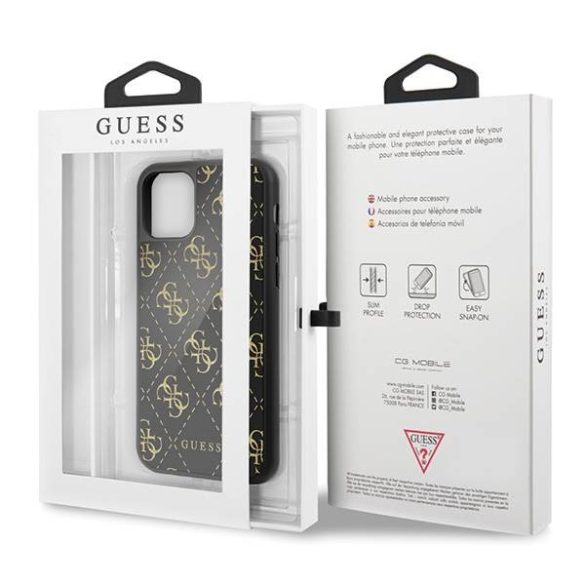 Guess GUHCN584GGPBK iPhone 11 Pro fekete 4G Double Layer Glitter keménytok