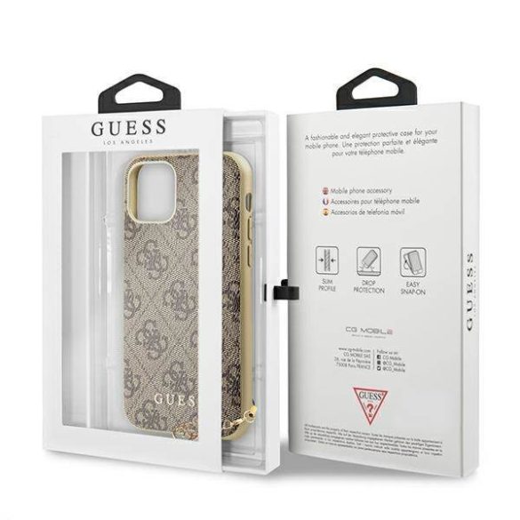 Guess GUHCN61GF4GBR iPhone 11 6,1" / Xr barna 4G Charms Collection keménytok