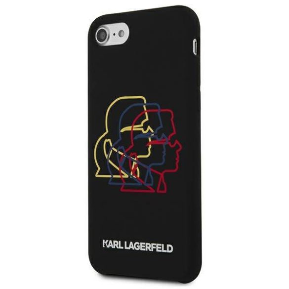 Karl Lagerfeld KLHCI8SLGKBK iPhone 7/8 /SE 2020/ SE 2022 keménytok fekete szilikon Triple Head