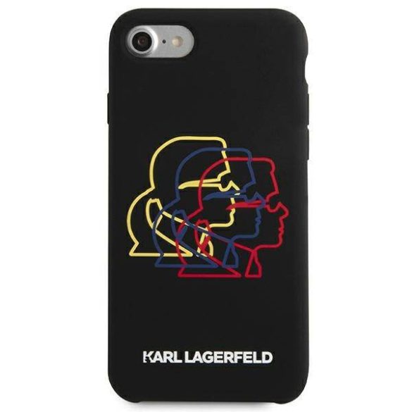 Karl Lagerfeld KLHCI8SLGKBK iPhone 7/8 /SE 2020/ SE 2022 keménytok fekete szilikon Triple Head